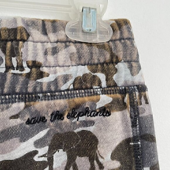 IVORY ELLA Camo Slim Fit Jogger Pants Gray Olive Distressed Pull On Drawstring - Picture 12 of 14